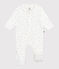 Pyjama bébé en coton à col imprimé étoiles blanc MARSHMALLOW/bleu ALASKA