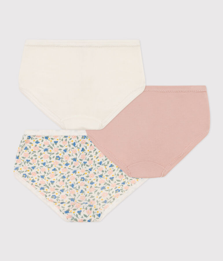 Lot de 3 culottes fleurs en coton petite fille variante 1