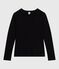 Tee-shirt femme l'iconique en coton ajouré manches longues noir BLACK