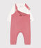 Ensemble salopette en velours bébé rose ROSEWOOD