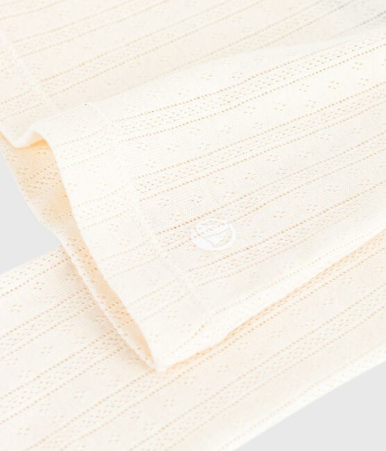 Tee-shirt femme l'iconique en coton ajouré manches longues écru MILK