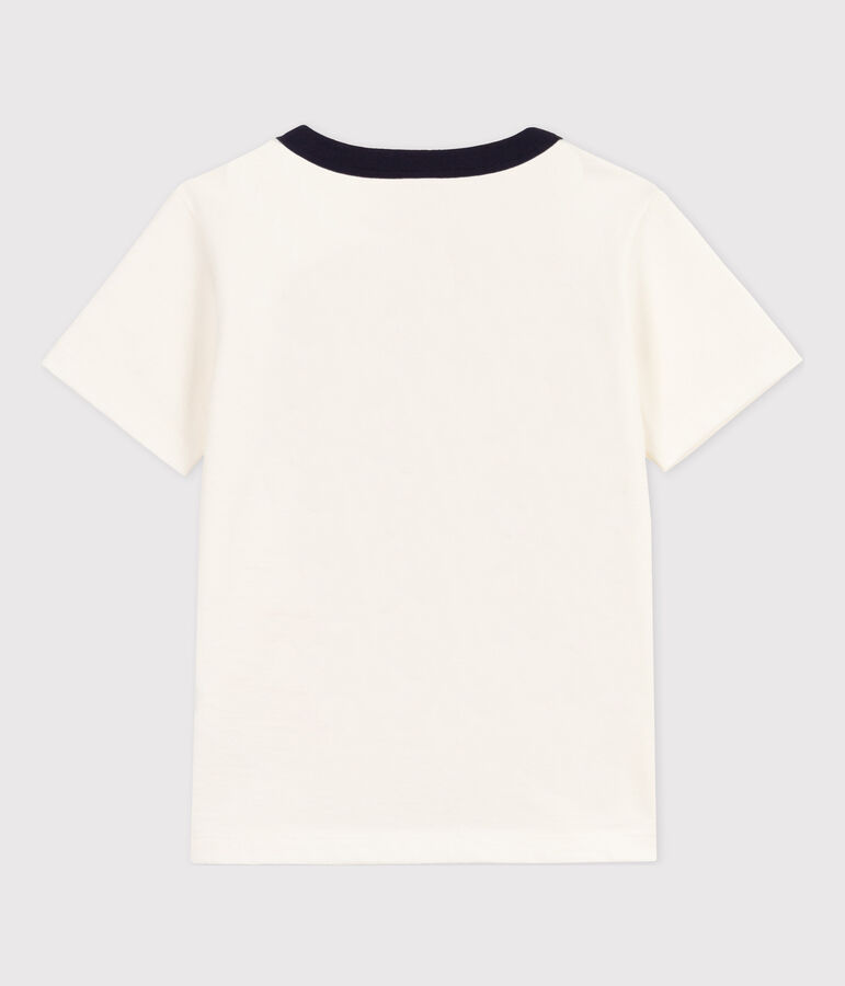 Tee-shirt manches courtes en coton enfant gar&ccedil;on blanc