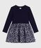 Robe enfant manches longues en coton bleu SOIR/ MULTICO