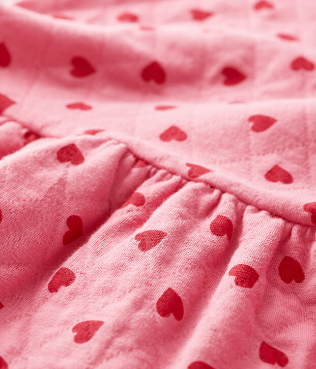 Robe manches longues b&eacute;b&eacute; fille rose/rouge