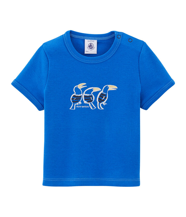 Tee-shirt uni b&eacute;b&eacute; gar&ccedil;on bleu