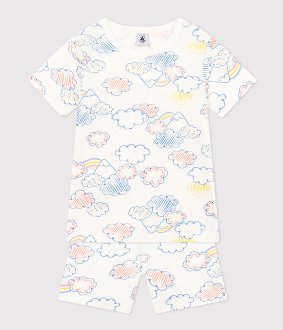 Pyjama short en coton imprimé arc-en-ciel enfant blanc MARSHMALLOW/blanc MULTICO