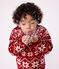 Pull enfant en laine et coton à motifs rouge AMARANTE/ AVALANCHE