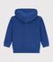 Sweatshirt zipp&eacute; enfant en coton bleu