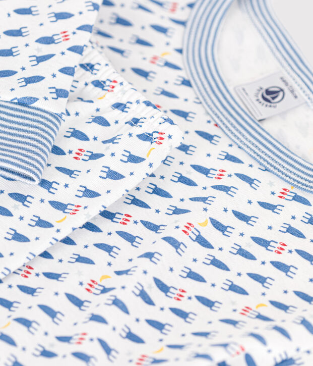Pyjama ajust&eacute; en coton imprim&eacute; &agrave; motif fus&eacute;es enfant blanc/multicouleur