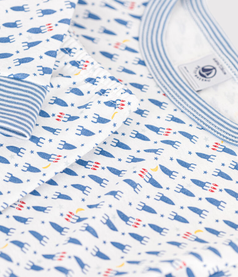 Pyjama ajust&eacute; en coton imprim&eacute; &agrave; motif fus&eacute;es enfant blanc/multicouleur