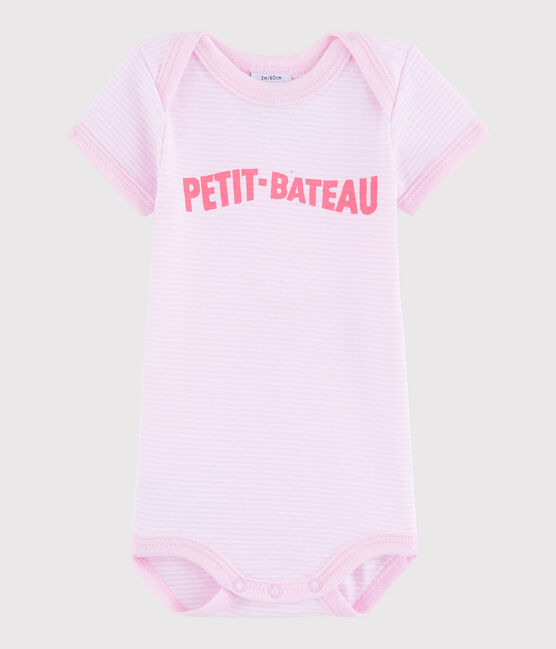 Body manches courtes bébé fille rose DOLL/blanc ECUME