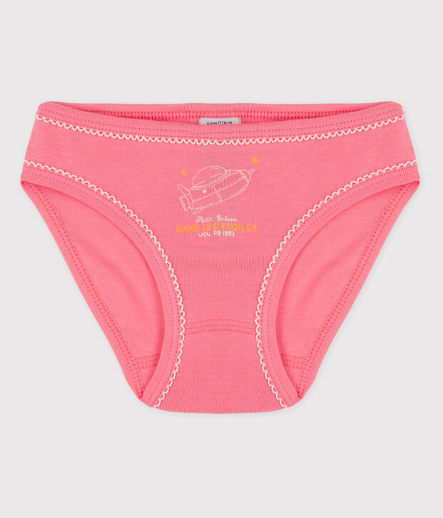 Culotte petite fille en coton rose