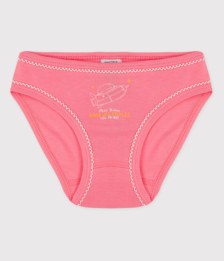 Culotte petite fille en coton rose