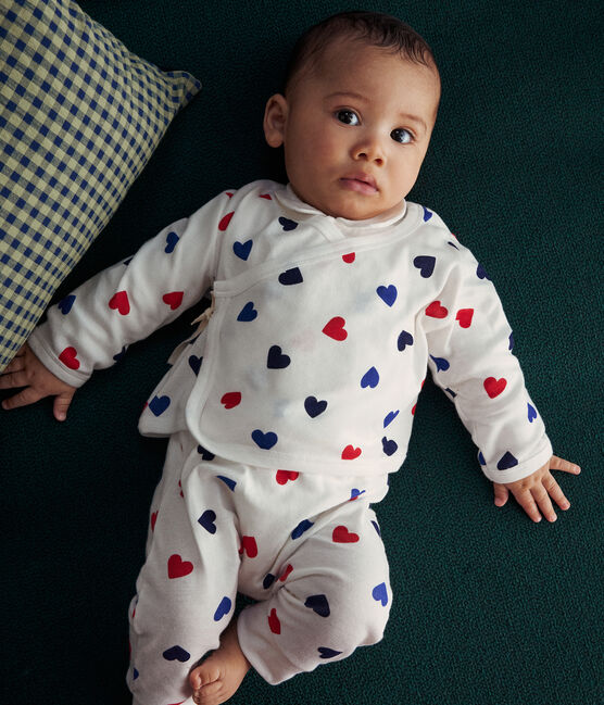 Ensemble 3 pièces en coton bébé blanc MARSHMALLOW/blanc MULTICO
