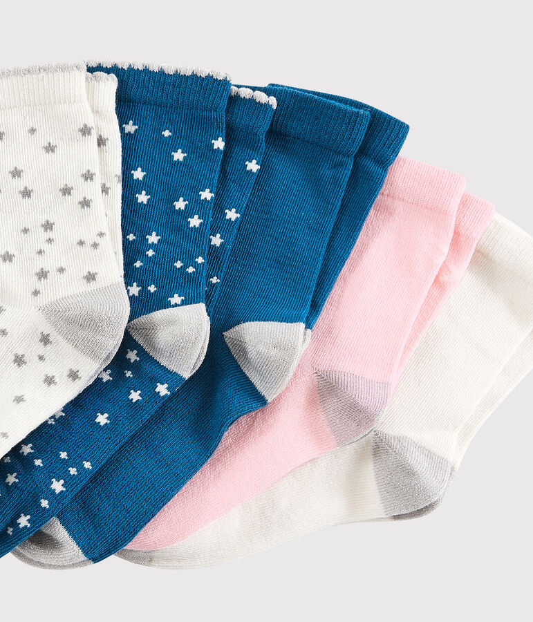 Lot de 5 paires de chaussettes enfant fille multicouleur