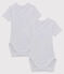 Lot de 2 bodies bébé ajourés en coton biologique variante 1