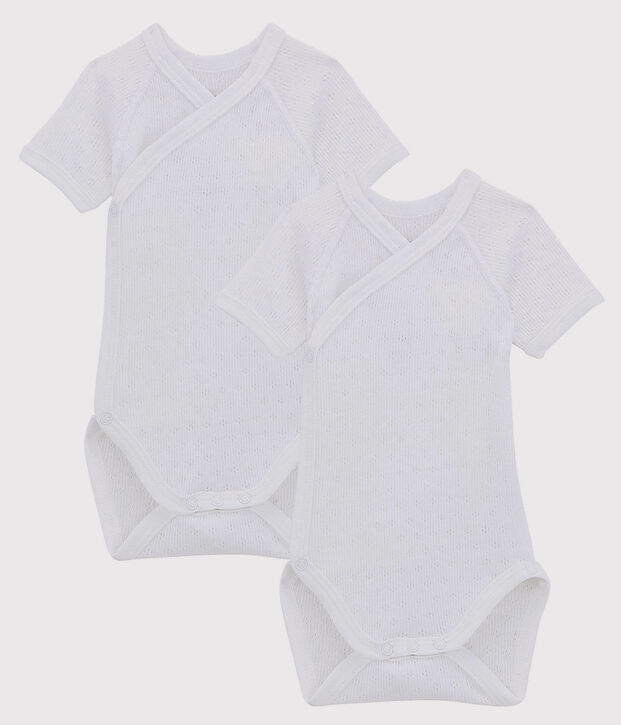 Lot de 2 bodies b&eacute;b&eacute; ajour&eacute;s en coton biologique multicouleur