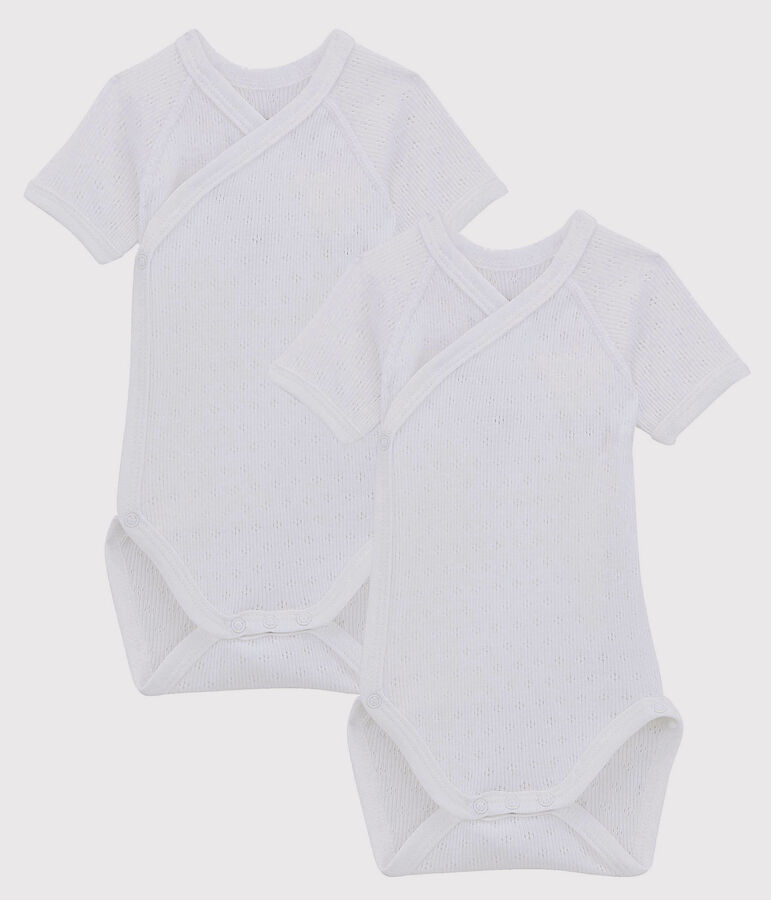 Lot de 2 bodies b&eacute;b&eacute; ajour&eacute;s en coton biologique multicouleur