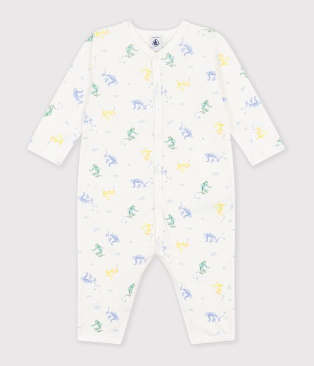 Pyjama b&eacute;b&eacute; en coton sans pieds imprim&eacute; dragons blanc/multicouleur