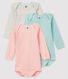 Lot de 3 bodies manches longues bébé fille