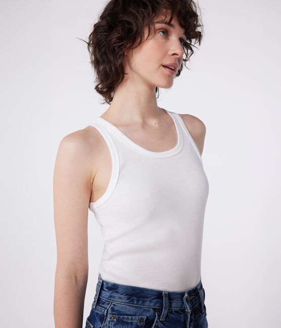Débardeur l'Iconique en coton femme blanc ECUME