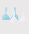 Lot de 2 soutiens-gorge pois argent fille en coton biologique et elasthanne variante 1