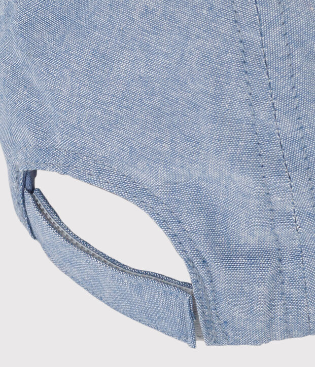 Casquette Petit Bateau Family en denim b&eacute;b&eacute; bleu