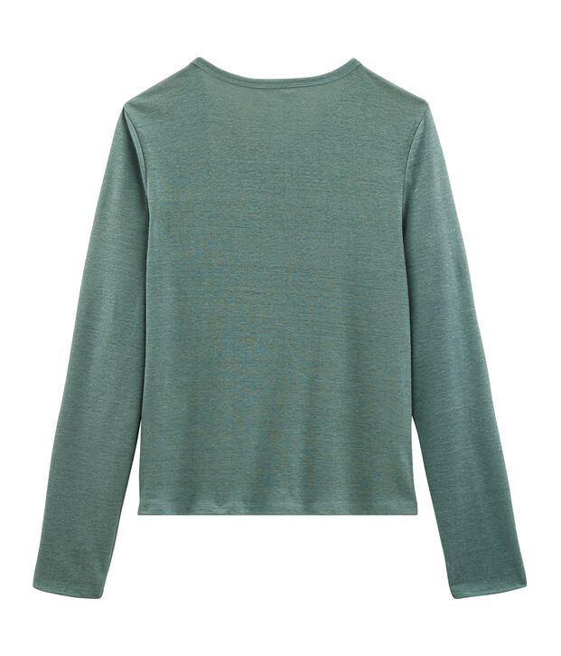 Cardigan femme en lin vert