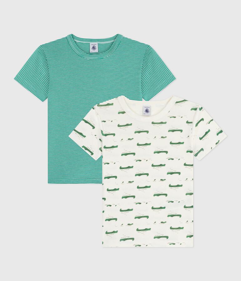 Lot de tee-shirts enfant en coton manches courtes imprim&eacute; variante 1
