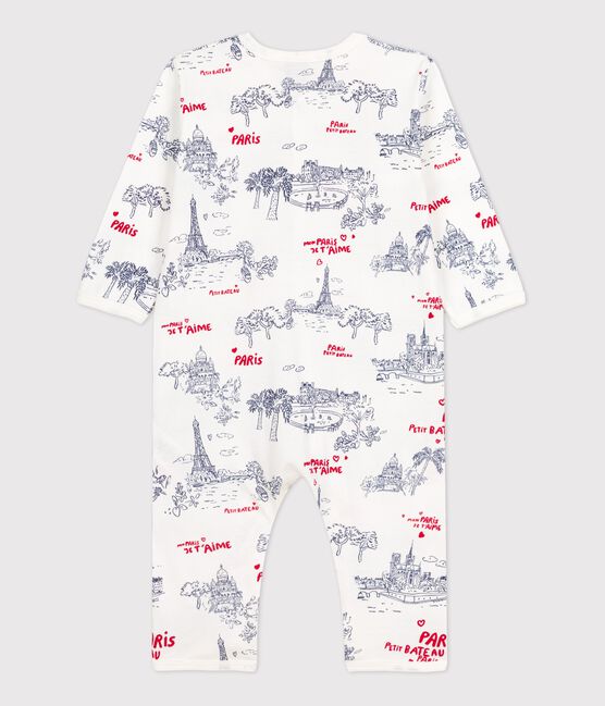 Dors bien sans pieds Paris bébé en coton blanc MARSHMALLOW/blanc MULTICO