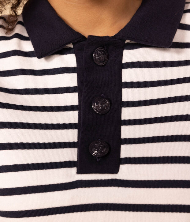 Marini&egrave;re polo en coton Femme blanc/bleu