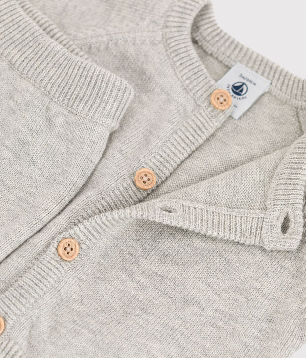 Ensemble 2 pi&egrave;ces b&eacute;b&eacute; en tricot laine et coton gris