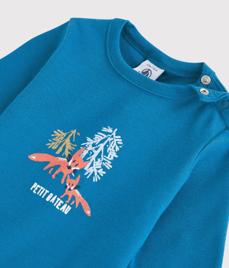 Tee-shirt en coton b&eacute;b&eacute;. bleu MALLARD