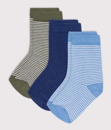 3 paires de chaussettes b&eacute;b&eacute; en coton milleraies
