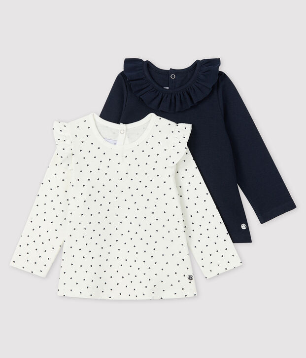 Lot de 2 blouses b&eacute;b&eacute; fille multicouleur