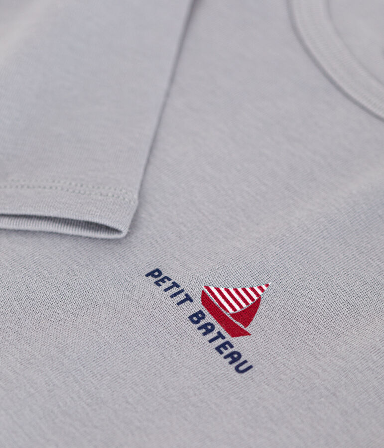 Tee-shirt manches longues en coton enfant gris PIGEON