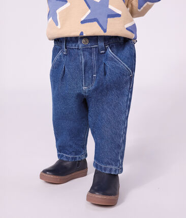 Pantalon bébé en denim uni