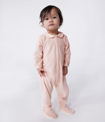 Pyjama bébé en velours avec col