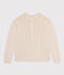 Pull femme en laine et coton torsadé uni écru AVALANCHE