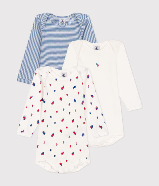 Lot de 3 bodies manches longues imprimé regata en coton bébé variante 1