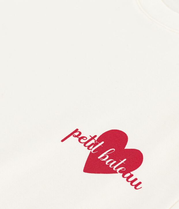 Tee-shirt femme le droit en coton manches courtes blanc cass&eacute;