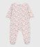 Pyjama bébé en velours imprimé fleuri blanc MARSHMALLOW/blanc MULTICO