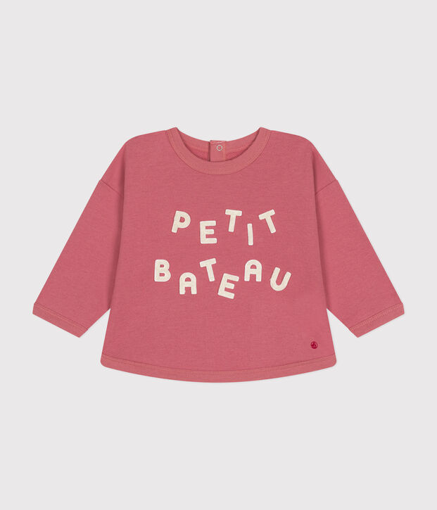 Sweatshirt en molleton b&eacute;b&eacute; rose