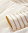 Robe manches longues bi-matière bébé fille beige COQUILLE/jaune LUREX DORE