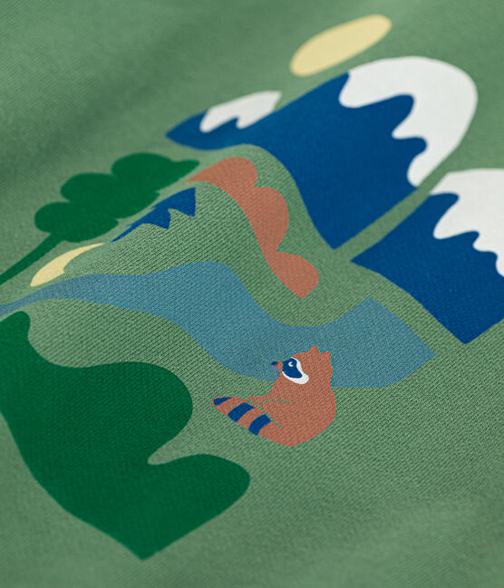 Sweatshirt en molleton enfant garçon vert PALMERAIE