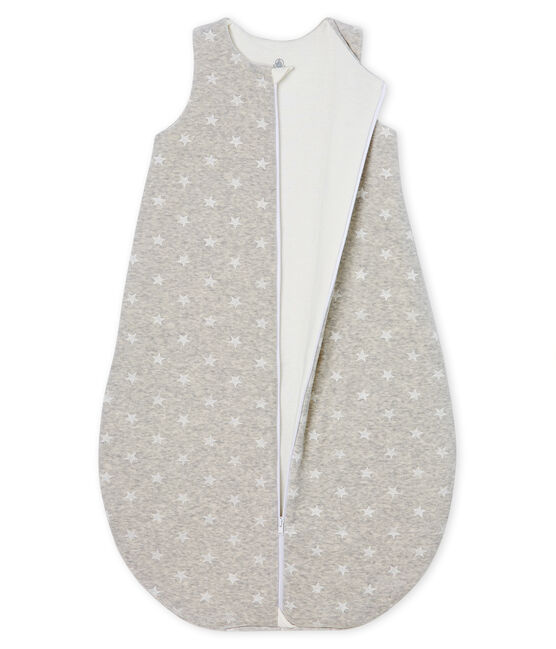 Gigoteuse bébé garçon en velours gris BELUGA/blanc MARSHMALLOW