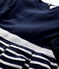 Robe manches longues en coton enfant fille bleu SMOKING/ MARSHMALLOW ARGENT BRILLANT