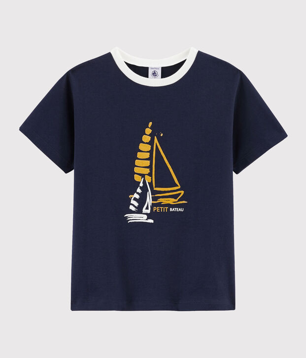 Tee-shirt enfant garcon bleu marine