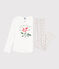 Pyjama enfant en coton imprimé fleuri blanc MARSHMALLOW/blanc MULTICO