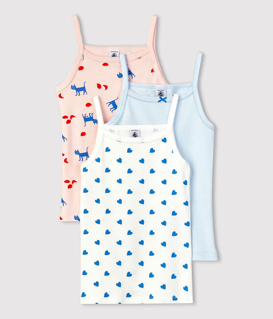 Lot de 3 chemises à bretelles chats petite fille en coton variante 1